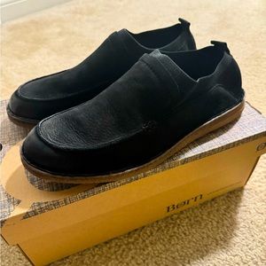 Men’s Born slip on distressed suede shoes.